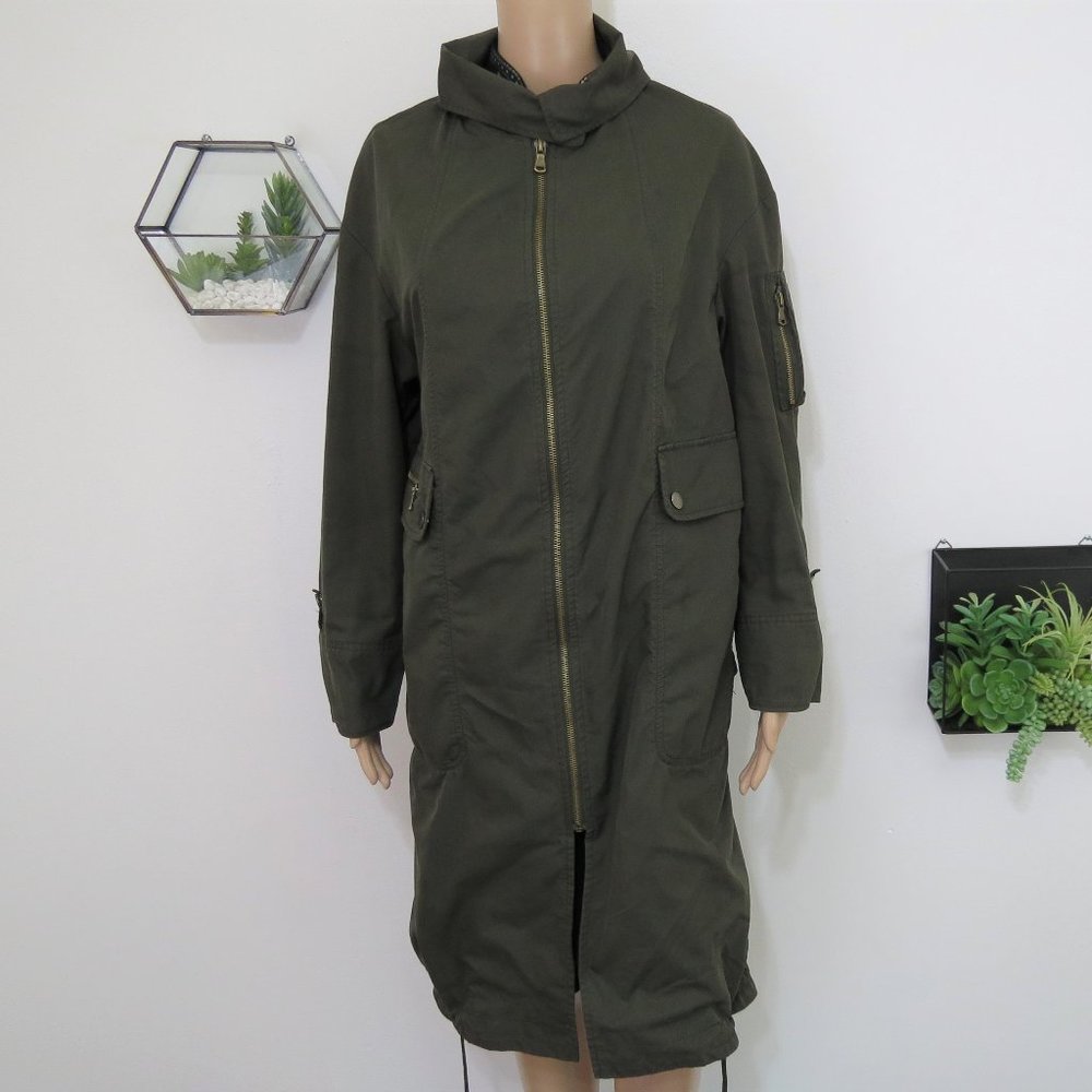 Zara Woman Army Green Light Weight Trench S - Picture 1 of 4